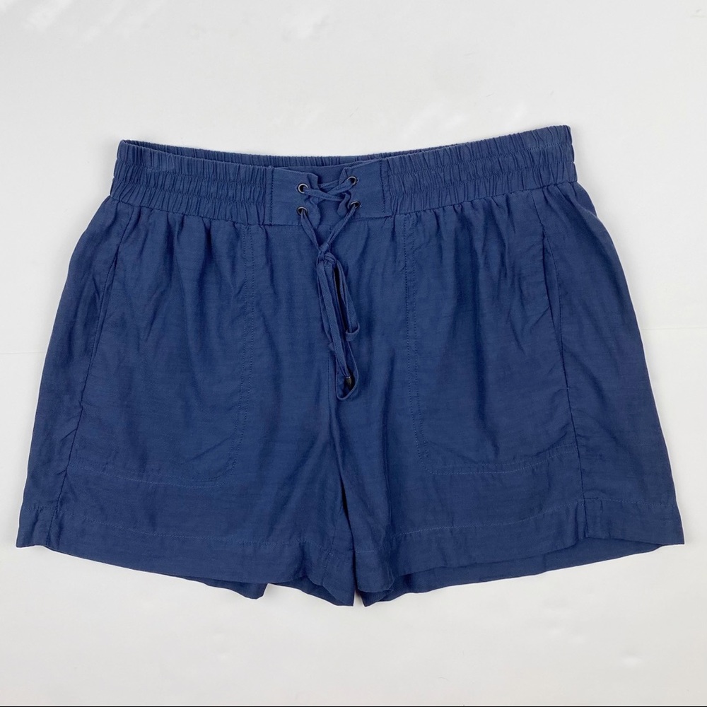 Vince Pull On Drawstring Cupro Cotton Shorts Navy - Picture 1 of 4